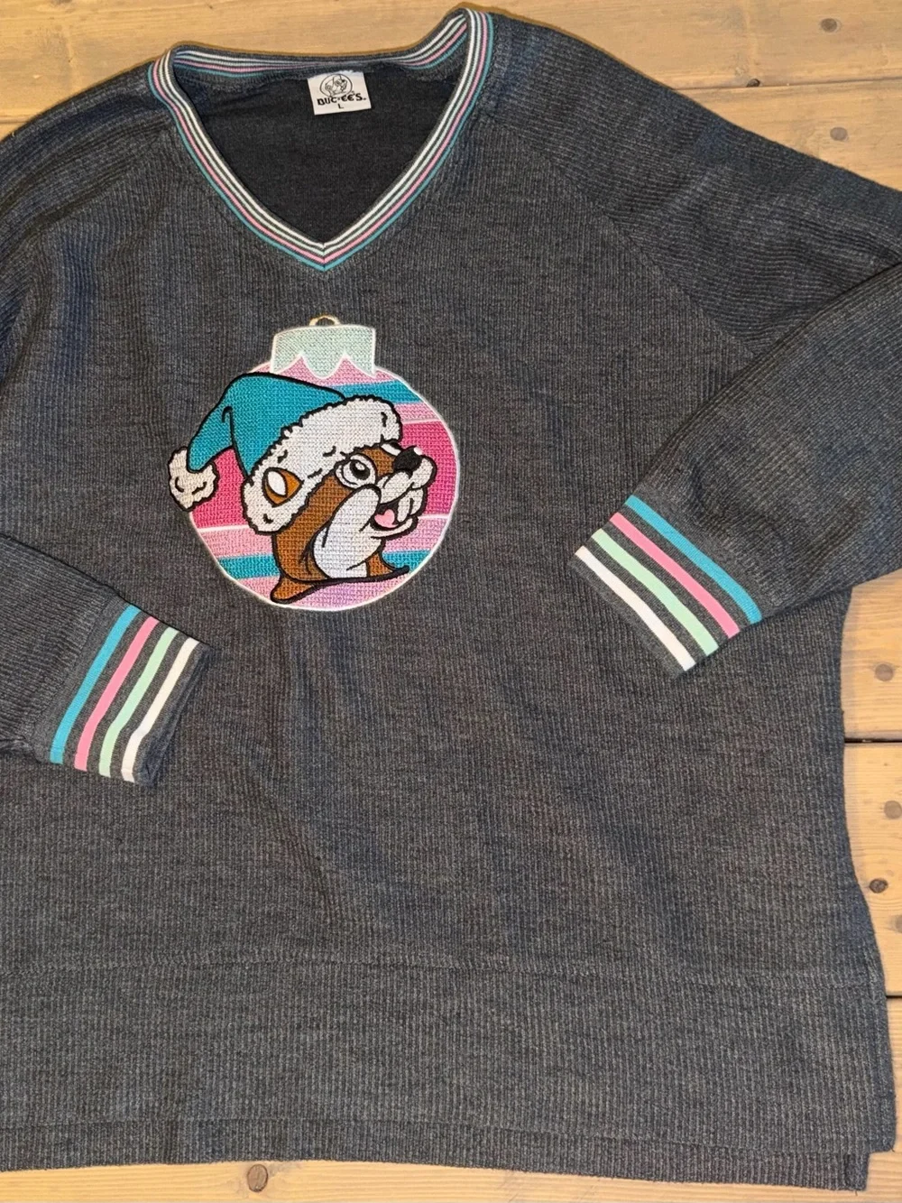 Buc-ee's Sweater Christmas Ornament Embroidered-  Cotton Blend